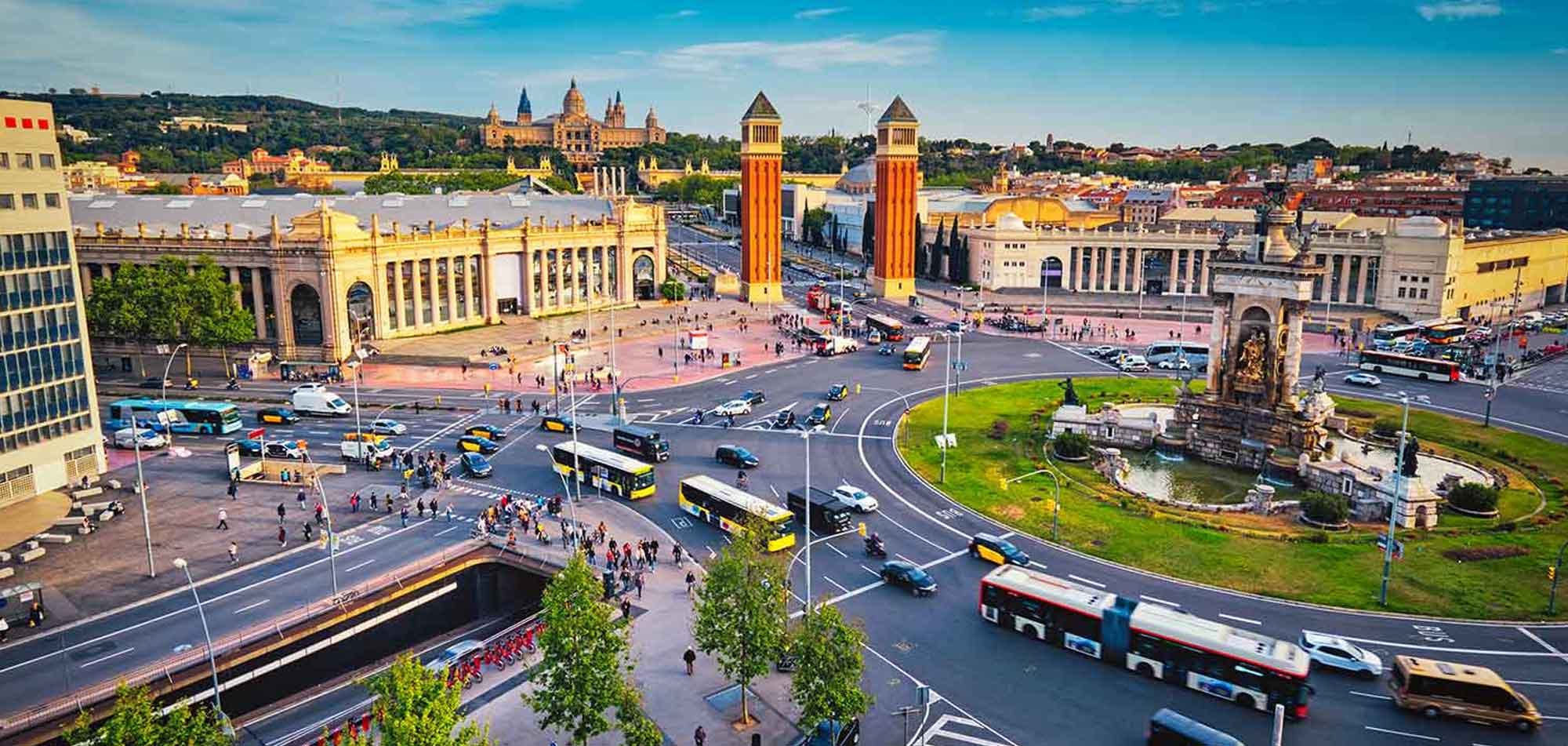 aerial view of barcelona