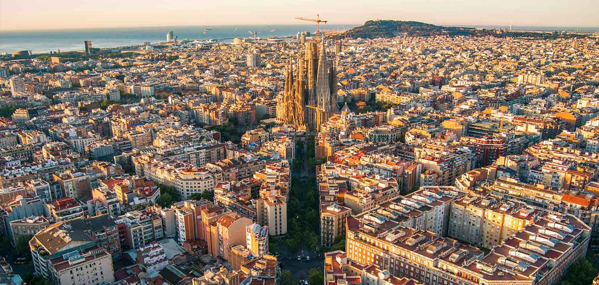 aerial view of barcelona