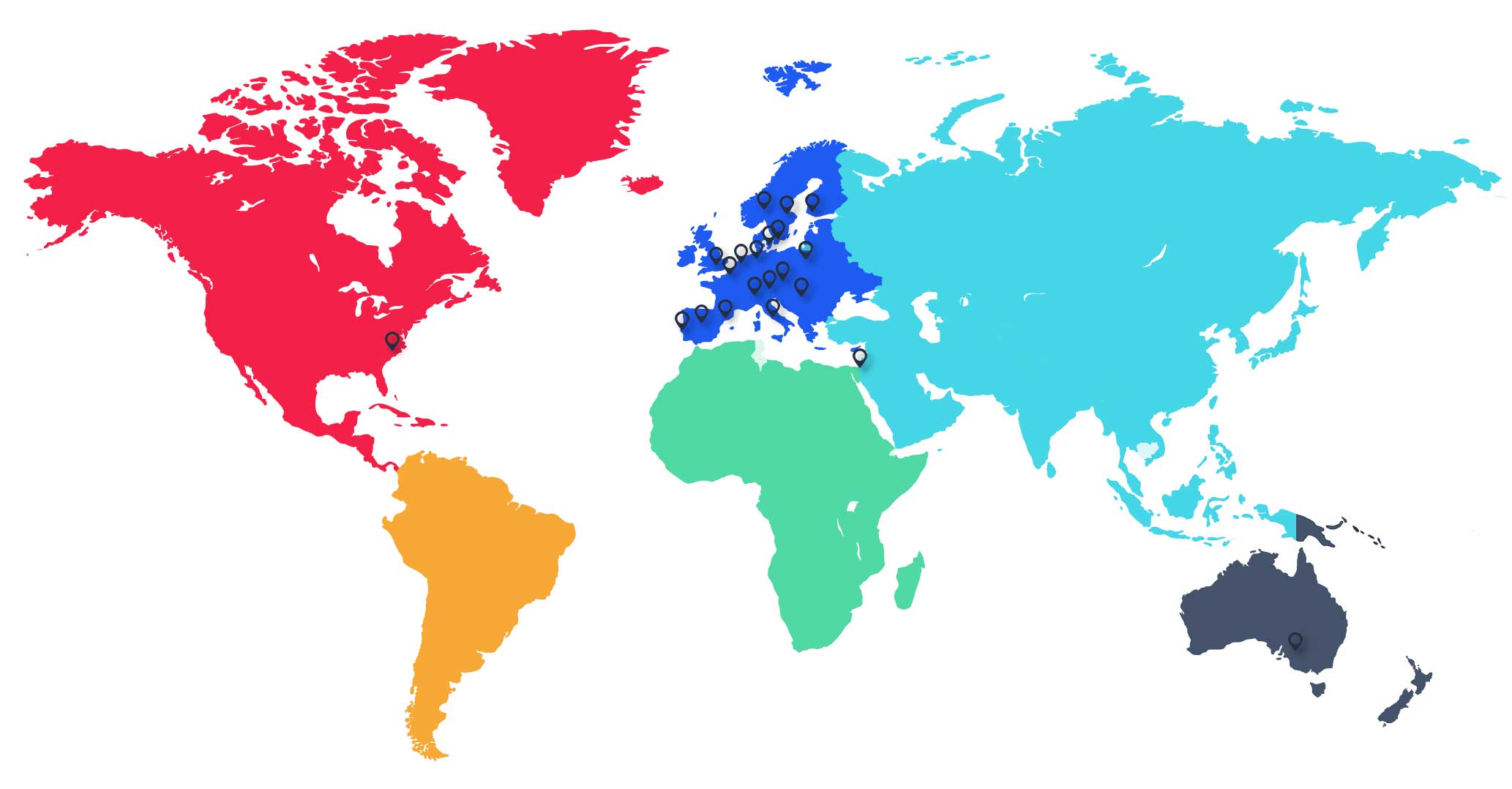 Map of TFS HealthScience's global presence